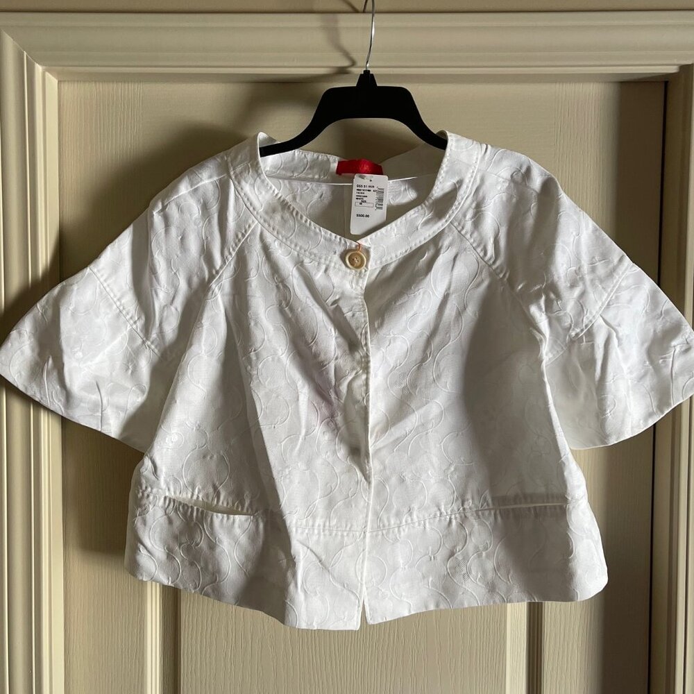 LAVIA18 Cropped White Jacket, EU Size 48